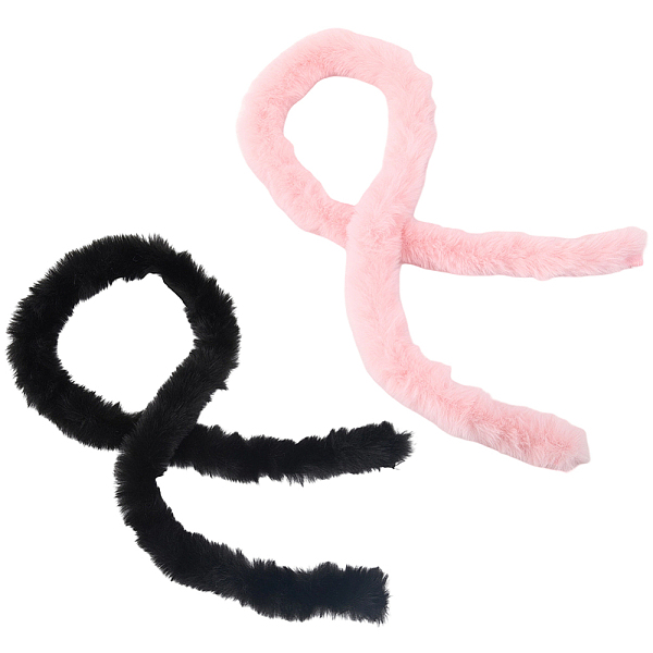 2 rouleau de tissu chenille en fausse fourrure 2 couleurs pour décoration d'arbre de Noël ou fabrication de couronnes