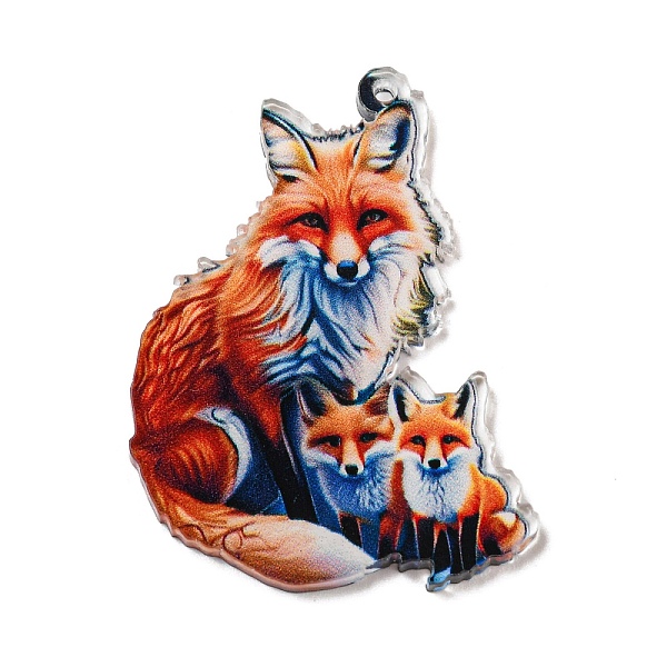 

PandaHall Cartoon Animal Printed Acrylic Pendants Decorations, Wolf, 43.5x33x2mm, Hole: 1.6mm Acrylic Wolf
