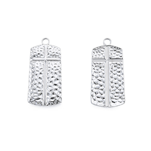 

PandaHall 201 Stainless Steel Pendants, Rectangle with Cross, Stainless Steel Color, 33.5x16.5x2mm, Hole: 3mm 201 Stainless Steel Rectangle
