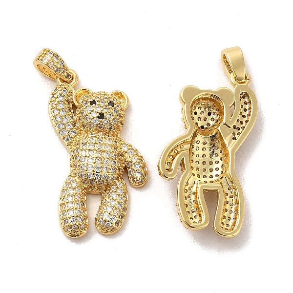 

PandaHall Brass Micro Pave Cubic Zirconia Pendants, Bear Charms, Golden, 31x16x5.5mm, Hole: 4x2.5mm Brass+Cubic Zirconia Bear Clear