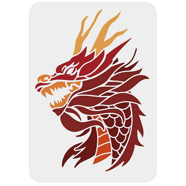 

PandaHall FINGERINSPIRE Dragon Head Stencil 29.7x21cm Plastic Dragon Stencil Dragon Painting Stencils Templates DIY Dragon Stencil Reusable...