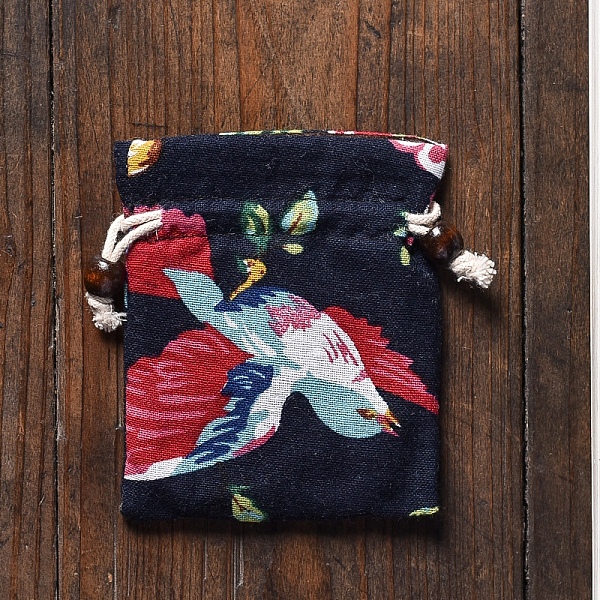 

PandaHall Cloth Drawstring Bags, Chinese Style Rectangle Jewelry Pouches, Prussian Blue, 12x10cm Cloth Rectangle