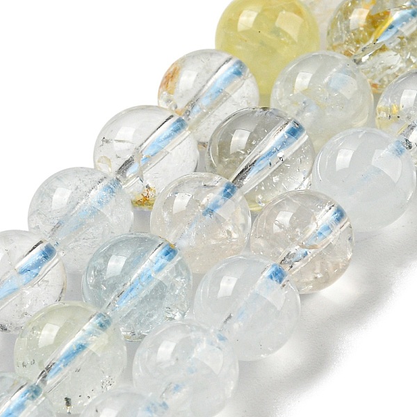 

PandaHall Natural Topaz Beads Strands, Round, 7mm, Hole: 1mm, about 59~60pcs/strand, 15.59~15.79''(39.6~40.1cm) Topaz Round