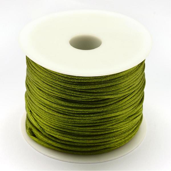 

PandaHall Nylon Thread, Rattail Satin Cord, Olive Drab, 1.5mm, about 100yards/roll(300 feet/roll) Nylon Green