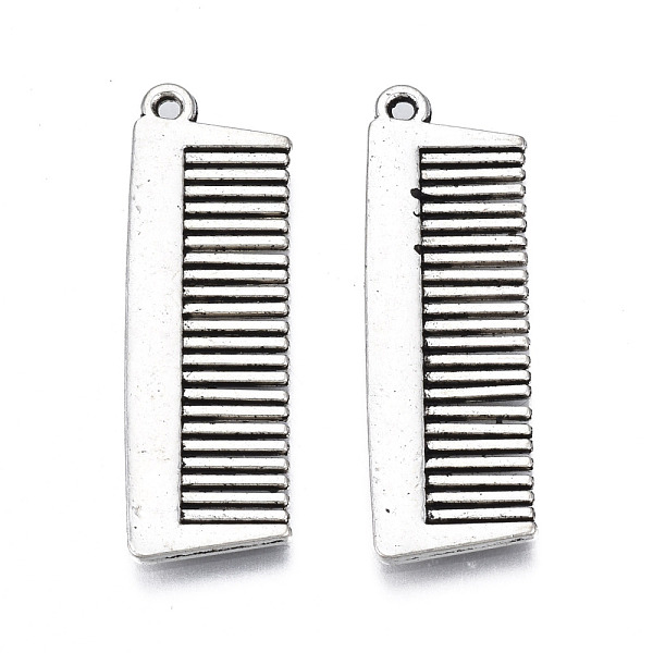 

PandaHall Tibetan Style Alloy Pendants, Cadmium Free & Lead Free, Comb, Antique Silver, 32.5x10x1.5mm, Hole: 1.2mm, about 580pcs/1000g Alloy...