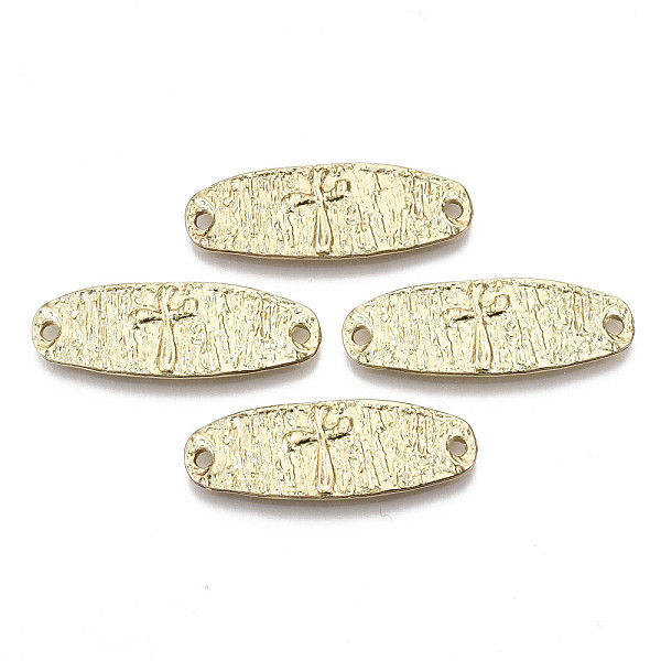 

PandaHall Alloy Links Connectors, Textured, Oval with Cross, Cadmium Free & Nickel Free & Lead Free, Real 16K Gold Plated, 32.5x11x2mm, Hole...