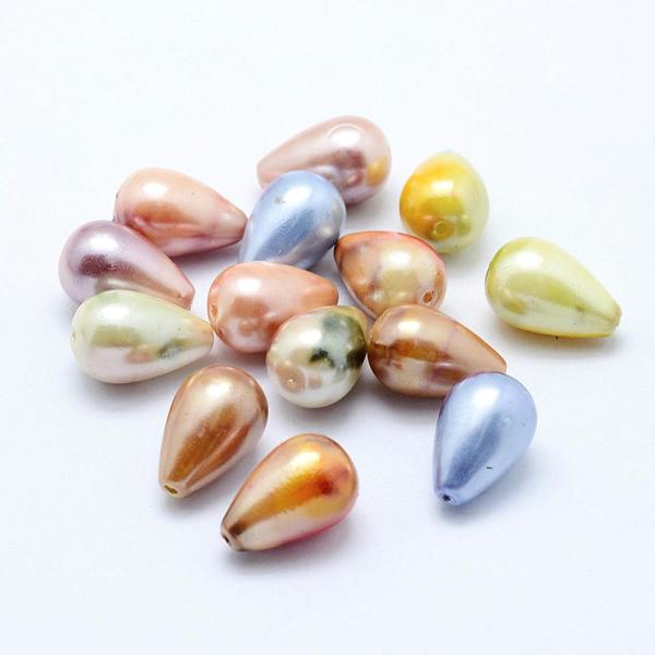 

PandaHall Baking Paint Acrylic Beads, teardrop, Mixed Color, 15x10mm, Hole: 1.5mm, about 665pcs/500g Acrylic Teardrop Multicolor