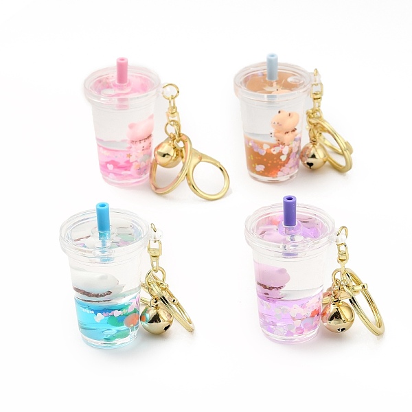 

PandaHall Acrylic Cup Keychain, with Zinc Alloy Lobster Claw Clasps, Iron Key Ring and Brass Bell, Mixed Color, 10.5cm Acrylic Tableware..., Multicolor