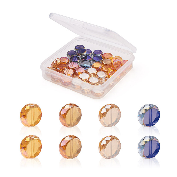 

PandaHall Beadthoven 40Pcs 4 Colors Electroplate Glass Beads, AB Color Plated, Faceted Flat Round, Mixed Color, 11.5x5mm, Hole: 1.2mm Glass..., Multicolor