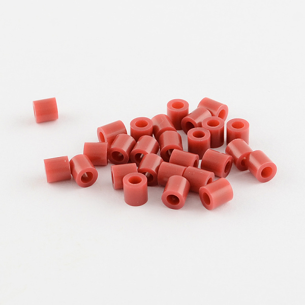 

PandaHall 5mm Melty Beads PE Fuse Beads, Tube, Indian Red, 5x5mm, Hole: 3mm Plastic Column Red