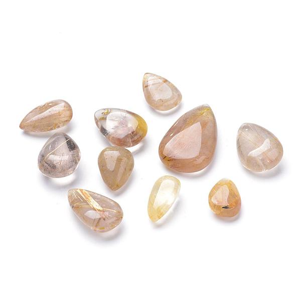 

PandaHall Natural Rutilated Quartz Beads, No-Hole Beads, 24~45x14~27x10~15mm Rutilated Quartz Others