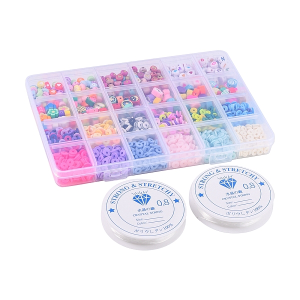 

PandaHall DIY Preppy Bracelet Making Kit, Including Disc & Sweet Food & Heart & Cloud Polymer Clay Beads, Letter & Heart Pattern Acrylic..., Multicolor