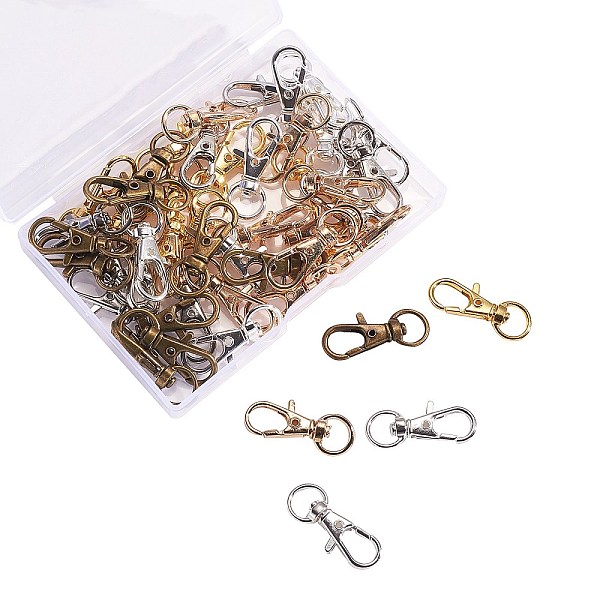 

PandaHall Alloy Swivel Lobster Claw Clasps, Swivel Snap Hook, Mixed Color, 32.5x13x5mm, 5 colors, 10pcs/color, 50pcs/box Alloy