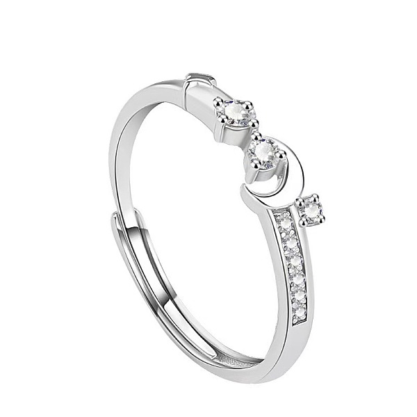 999 Sterling Silver with Clear Cubic Zirconia Finger Rings