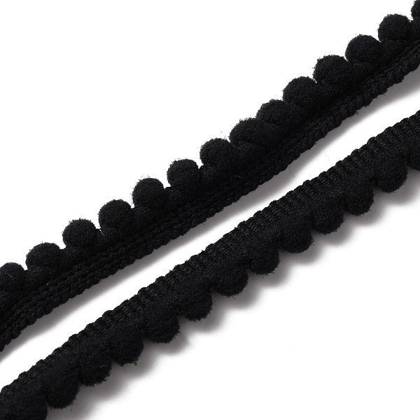 

PandaHall Polyester Lace Trim, Single Edge with Pom Poms Ball Trimming, Garment Accessories, Black, 1/2 inch(12mm), 50 yards/bundle...