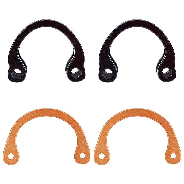 

PandaHall WADORN 4Pcs 2 Colors Wood U-shaped Bag Handles, Purse Making Supplies, Arch, Mixed Color, 17~17.6x11.5~13.5x0.9~1cm, Hole..., Multicolor
