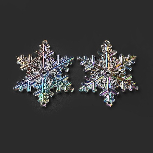 

PandaHall Christmas UV Plated Transparent Acrylic Connector Charms, Snowflake Links, Clear AB, 54x47.5x6mm, Hole: 2.5mm and 3.5mm Acrylic..., White