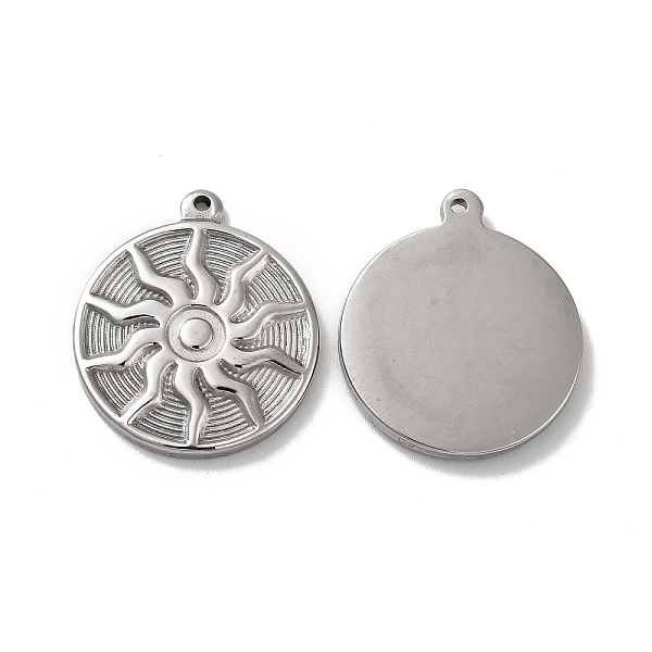 

PandaHall 304 Stainless Steel Pendants, Flat Round with Sun Charm, Stainless Steel Color, 29x25x3mm, Hole: 1.5mm 304 Stainless Steel Flat...