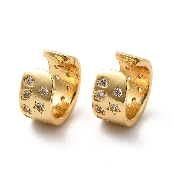

PandaHall Rack Plating Brass Cubic Zirconia Cuff Earrings, Long-Lasting Plated Jewelry for Women, Cadmium Free & Lead Free, Real 18K Gold..., Clear