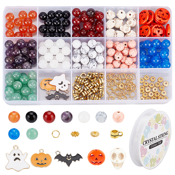 

PandaHall OLYCRAFT 327Pcs Natural Stone Beads Mixed Round Stone Beads Spacer Loose Stone Beads for DIY Earring Bracelet Necklace Making for..., Multicolor
