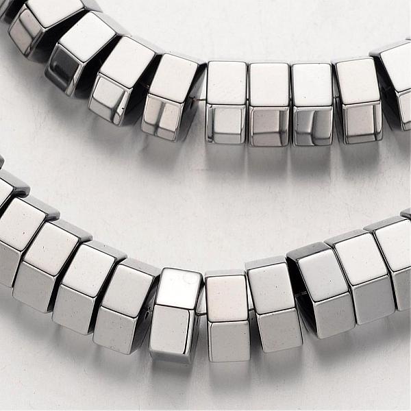 

PandaHall Electroplate Non-magnetic Synthetic Hematite Bead Strands, Hexagon, Silver Plated, 8x4mm, Hole: 1mm, about 97pcs/strand, 15.7 inch...
