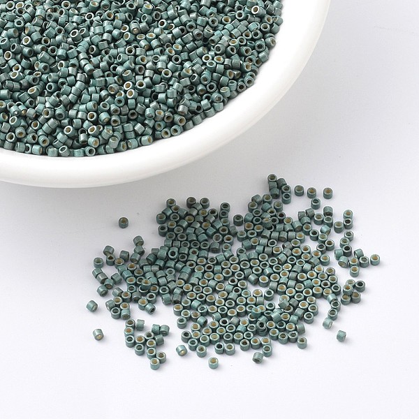 

PandaHall MIYUKI Delica Beads, Cylinder, Japanese Seed Beads, 11/0, (DB1847F) Duracoat Galvanized Matte Dark Sea Foam, 1.3x1.6mm, Hole..., Cyan
