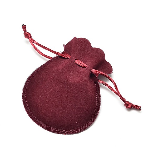 

PandaHall Velvet Bags Drawstring Jewelry Pouches, for Party Wedding Birthday Candy Pouches, Indian Red, 16x13cm Velvet Red