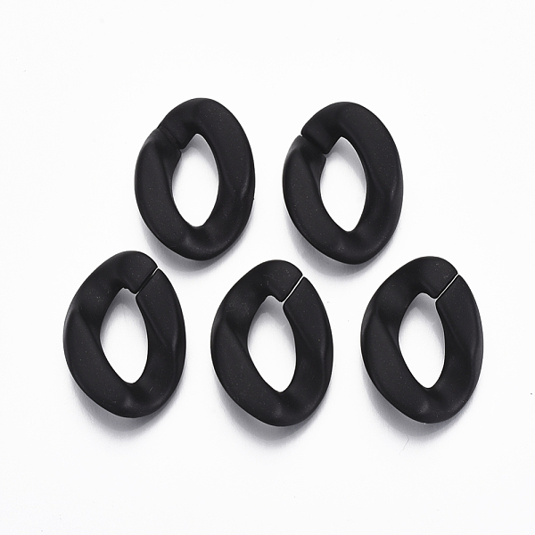 

PandaHall Spray Painted CCB Plastic Linking Rings, Quick Link Connectors, For Jewelry Curb Chains Making, Twist, Black, 28x20x6mm, Inner...