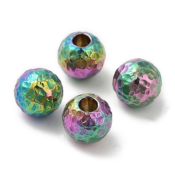 

PandaHall Ion Plating(IP) 304 Stainless Steel Cord End, End Caps, Hammered Round, Rainbow Color, 5x5mm, Hole: 1.8mm 304 Stainless Steel...