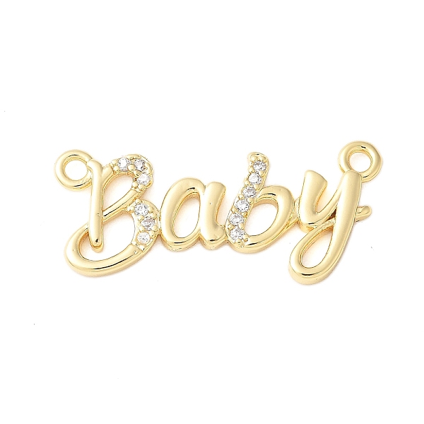 Brass Micro Pave Clear Cubic Zirconia Links