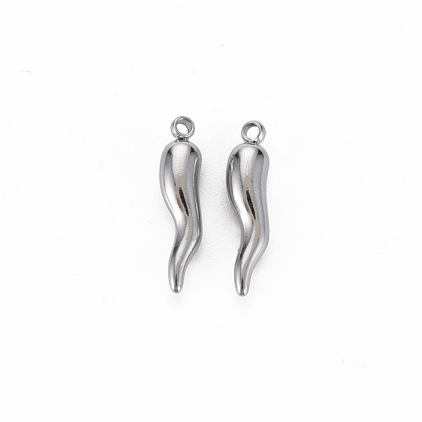 

PandaHall 304 Stainless Steel Charms, Cadmium Free & Nickel Free & Lead Free, Hot Horn of Plenty/Italian Horn Cornicello Charms, Stainless...