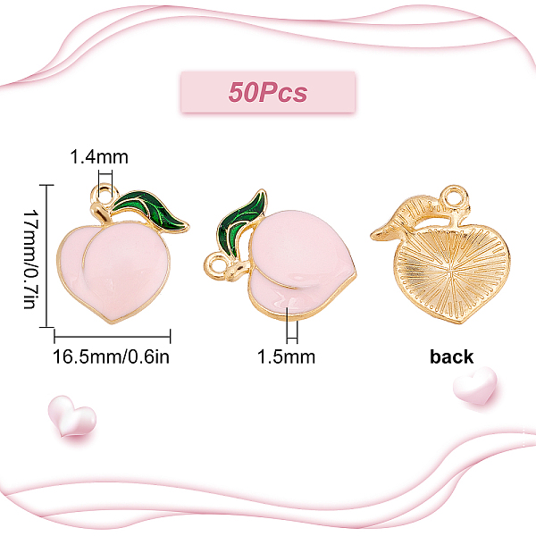 

PandaHall SUNNYCLUE 1 Box 50Pcs Peach Enamel Charms Peach Charms Bulk Fruit Charms for Jewelry Making Pink Charms Bulk Earrings Necklace...