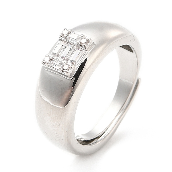 

PandaHall Rack Plating Brass Micro Pave Clear Cubic Zirconia Adjustable Rings, Wide Band Rings, Cadmium Free & Lead Free, Long-Lasting...