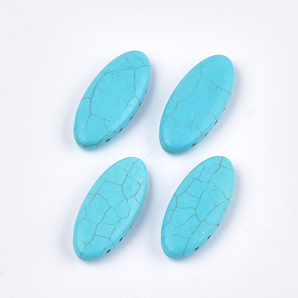 

PandaHall Synthetic Turquoise Multi-Strand Links, Dyed, Oval, 19x43x9mm, Hole: 1.5mm Synthetic Turquoise Oval