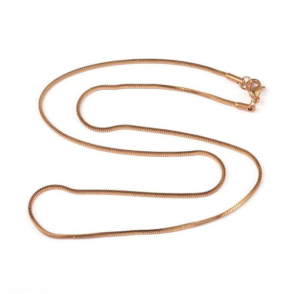 

PandaHall 304 Stainless Steel Square Snake Chains Necklaces, with Lobster Clasps, Golden, 19.69 inch(50cm) 304 Stainless Steel