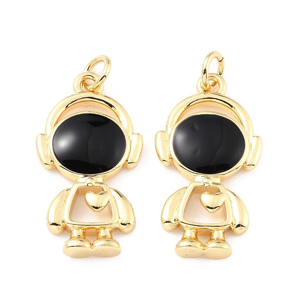 

PandaHall Brass Enamel Pendants, with Jump Ring, Long-Lasting Plated, Astronaut, Real 18K Gold Plated, Black, 25x13x3mm, Jump Ring: 5x0.8xmm...