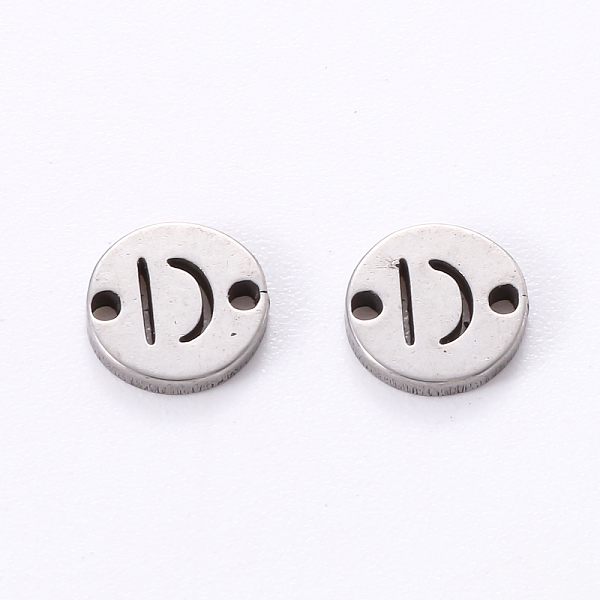 

PandaHall 201 Stainless Steel Links, Laser Cut, Flat Round with Letter, Letter.D, 6x6x1mm, Hole: 0.8mm 201 Stainless Steel Letter D