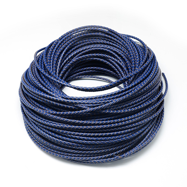 

PandaHall Leather Braided Cord, Royal Blue, 6mm, about 54.68 yards(50m)/bundle Leather Round Blue
