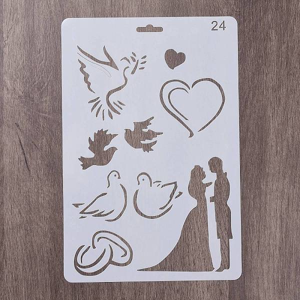 

PandaHall Plastic Reusable Drawing Painting Stencils Templates, for DIY Scrapbook Wall Fabric Floor Furniture, Rectangle, White...