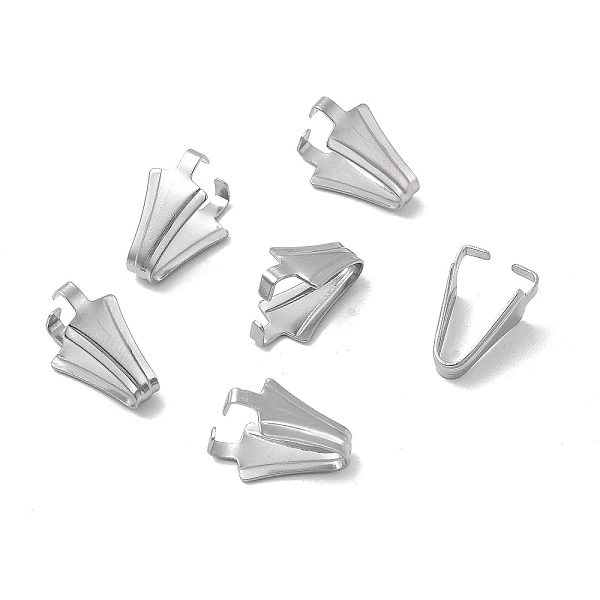 

PandaHall 304 Stainless Steel Snap on Bails, Stainless Steel Color, 16x8x10mm, Pin: 2x0.5mm 304 Stainless Steel