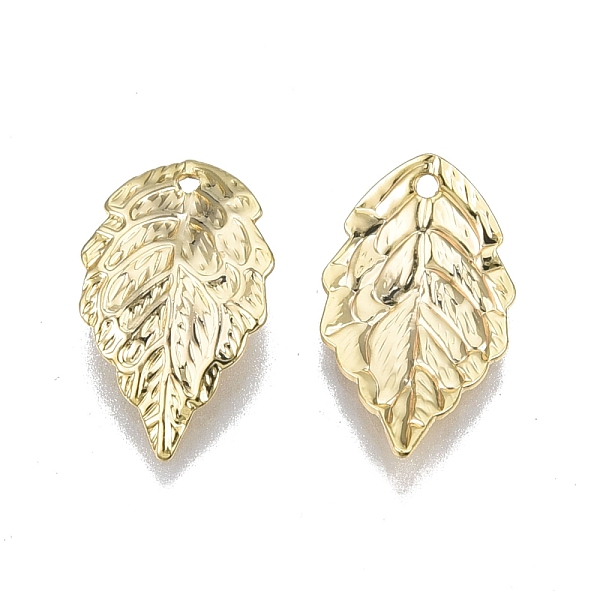 

PandaHall Brass Pendants, Nickel Free, Leaf, Real 18K Gold Plated, 17.5x10.5x3mm, Hole: 1mm Brass Leaf