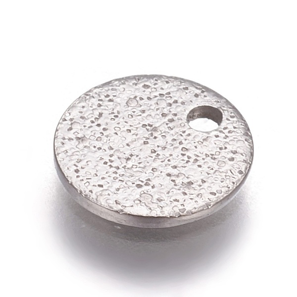 

PandaHall 304 Stainless Steel Textured Pendants, Flat Round, Stainless Steel Color, 8x1mm, Hole: 1.2mm 304 Stainless Steel Flat Round