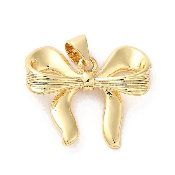 

PandaHall Rack Plating Brass Pendants, Long-Lasting Plated, Cadmium Free & Lead Free, Bowknot, Real 18K Gold Plated, 18.5x21x4mm, Hole...