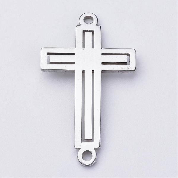 

PandaHall 201 Stainless Steel Links connectors, Cross, Stainless Steel Color, 29.5x17x1mm, Hole: 1.5mm 201 Stainless Steel Cross