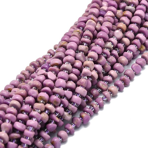 

PandaHall Natural Phosphosiderite Beads Strands, with Seed Beads, Chip, 6~8x5~6x2~5mm, Hole: 0.8mm, about 70pcs/strand, 15.35''(39cm)...