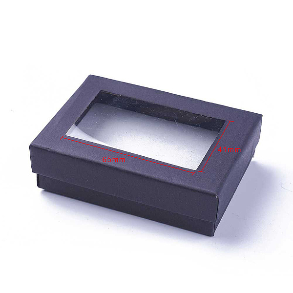 

PandaHall Rectangle Valentines Day Presents Packages Cardboard Jewelry Set Boxes, for Necklaces, Earrings and Rings, Black, 90x65x28mm Paper...
