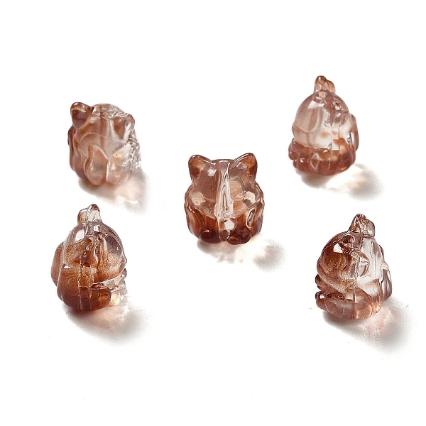 

PandaHall Transparent Glass Beads, Gradient Color, Fox, Sienna, 16x14x12.5mm, Hole: 1.5mm Glass Fox Brown