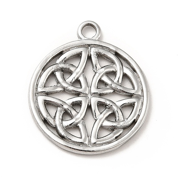

PandaHall 201 Stainless Steel Pendants, Flat Round with Trinity Knot, Stainless Steel Color, 24x20.5x2mm, Hole: 2mm 201 Stainless Steel Flat...