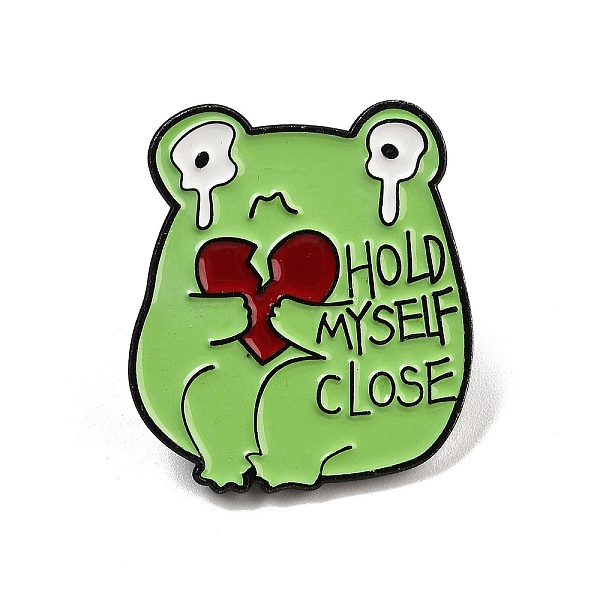 

PandaHall Cartoon Frog Alloy Enamel Brooch, Hold Myself Close Animal Enamel Pins for Backpack Clothes, Lime Green, 29.5x26x1.8mm...