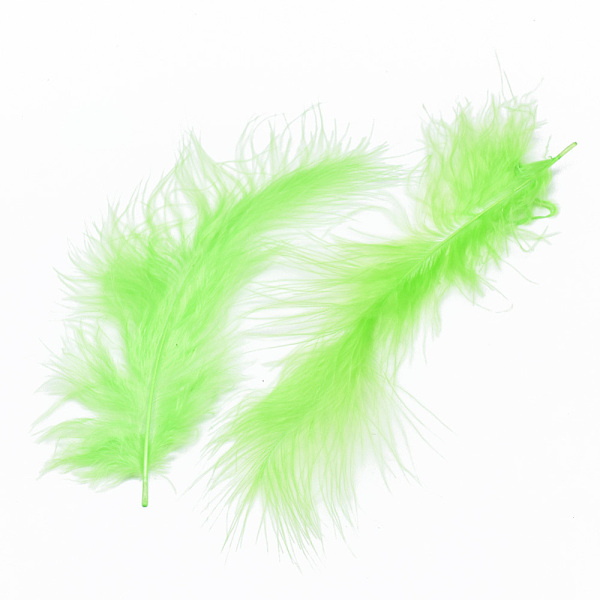 

PandaHall Turkey Feather Costume Accessories, Dyed, Lime, 123~155x35~53x1mm Feather Feather Green